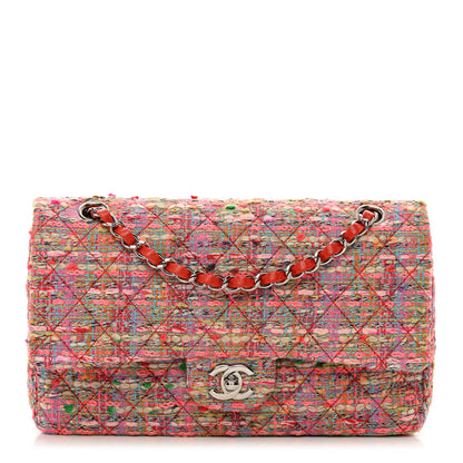 Chanel Tweed Quilted Medium Double Flap Multicolor 1 of 10