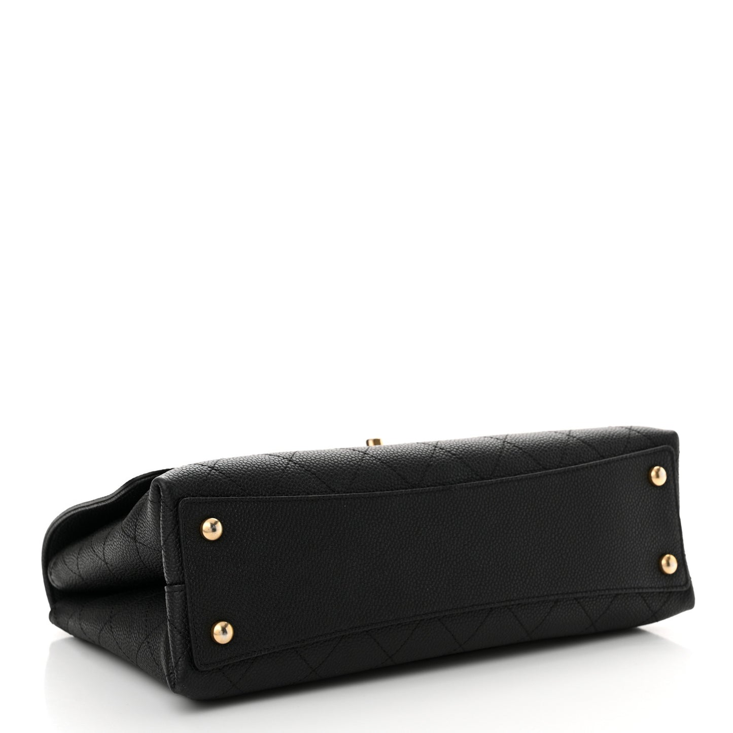 Grained Calfskin Stitched Flap Black