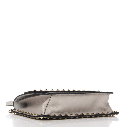 Valentino Garavani Pebbled Calfskin Rockstud Side Slip Crossbody Pastel Grey 7 of 14