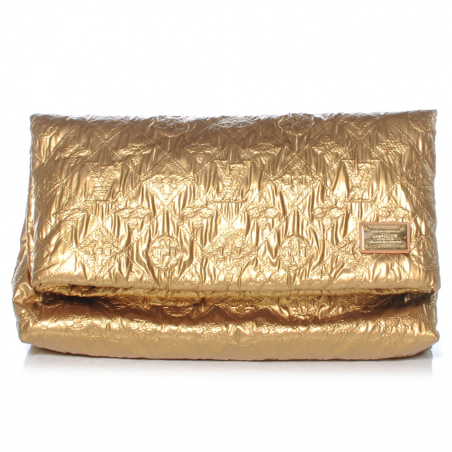 Jacquard Quilted Monogram Limelight Clutch PM Gold
