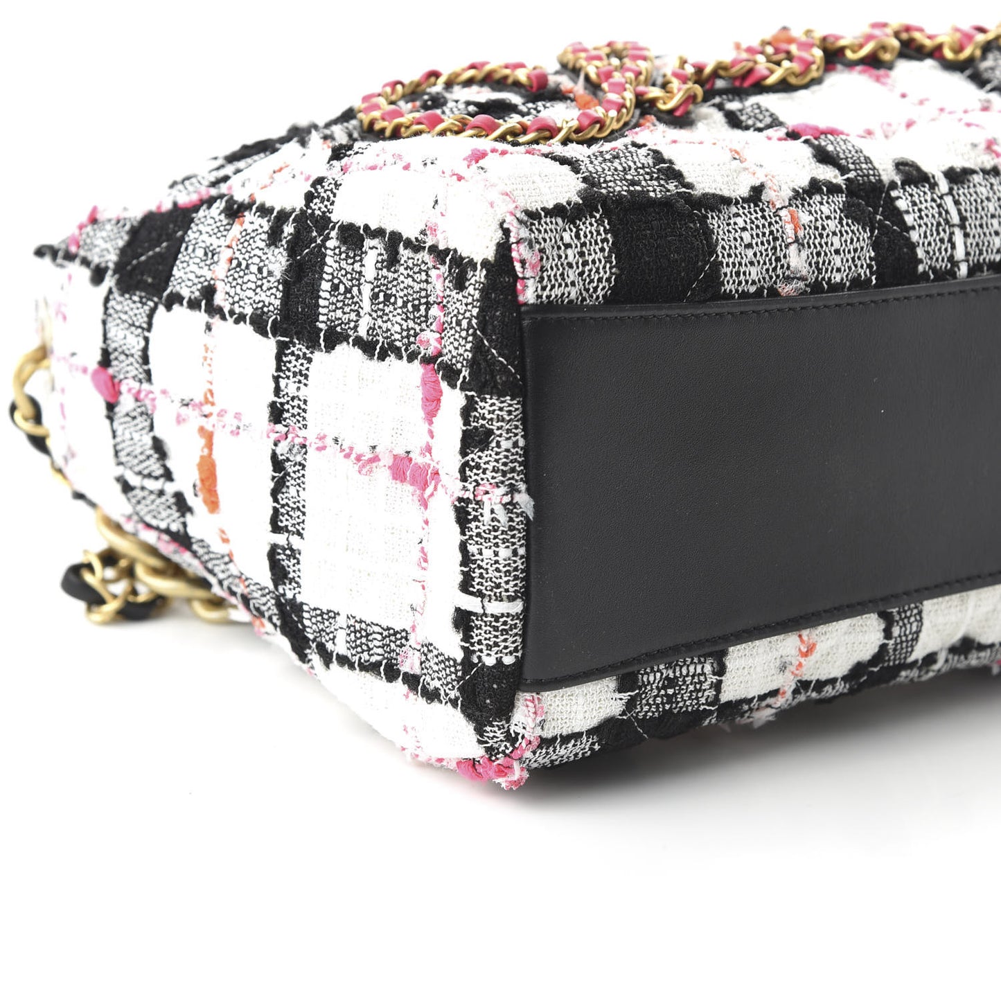 Tweed Calfskin Signe Hobo Coral White Black