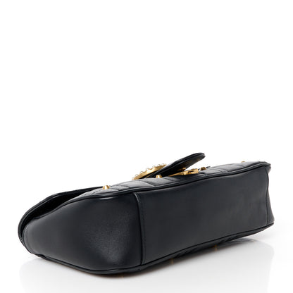 Gucci Calfskin Matelasse Studded Small Pearly GG Marmont Shoulder Bag Black 4 of 11