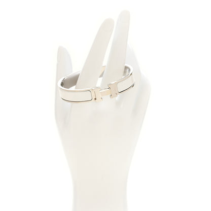 Hermes Enamel Narrow Clic Clac H Bracelet GM White 2 of 5
