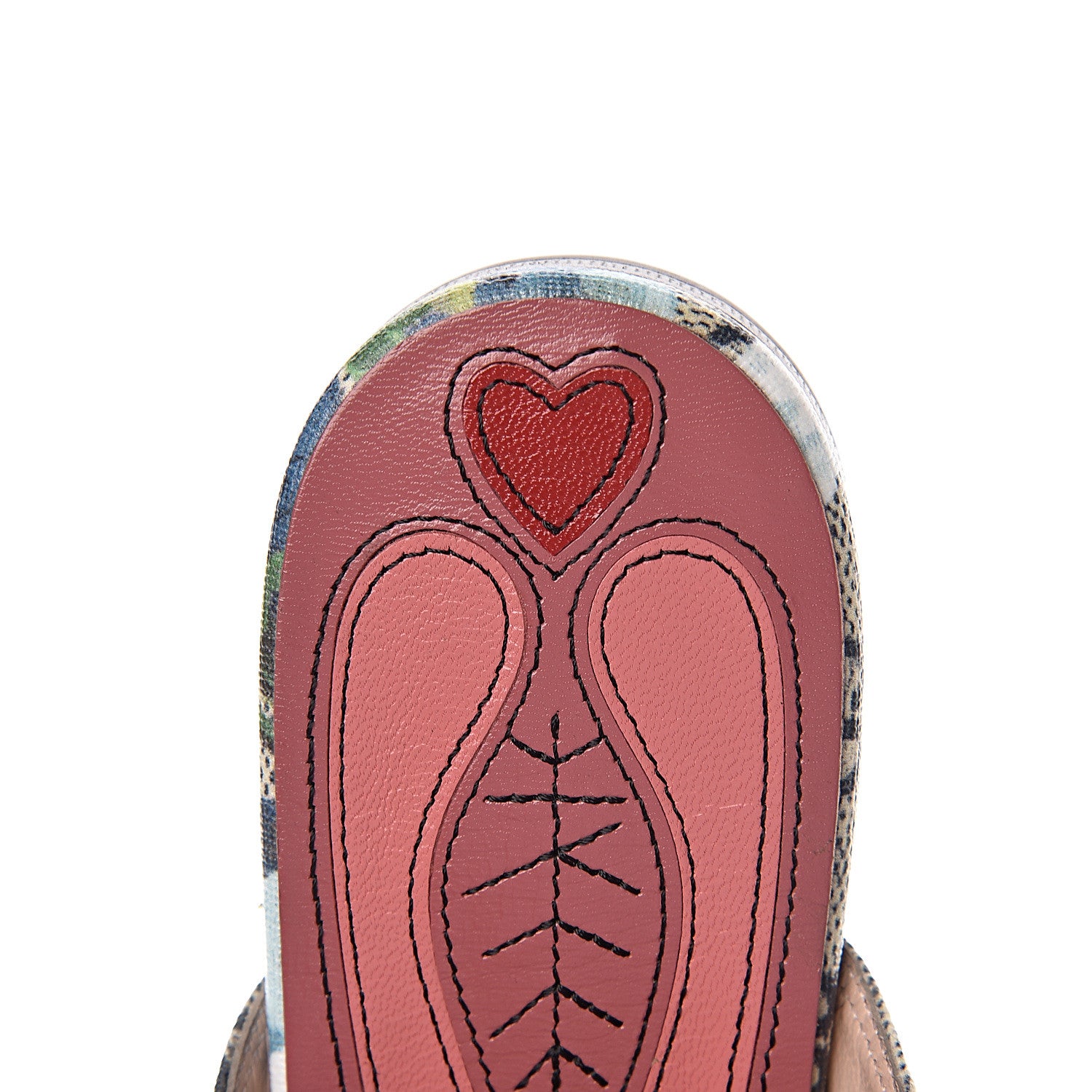 Gucci GG Supreme Monogram Blooms Womens Princetown Slippers 37.5 Beige Blue Navy Hibiscus Red 6 of 10