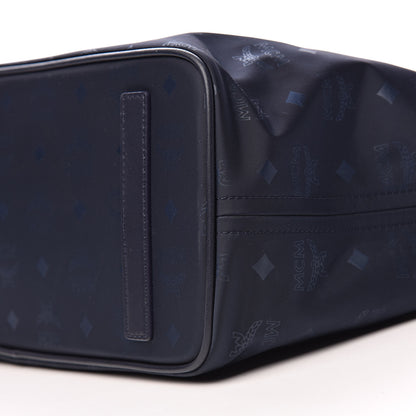 MCM Nylon Monogram Medium Dieter Shopper Tote Navy 9 of 10