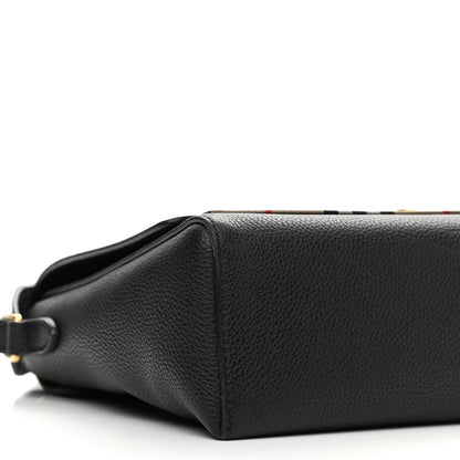 Burberry Grainy Calfskin Vintage Check Note Crossbody Bag Black 8 of 13