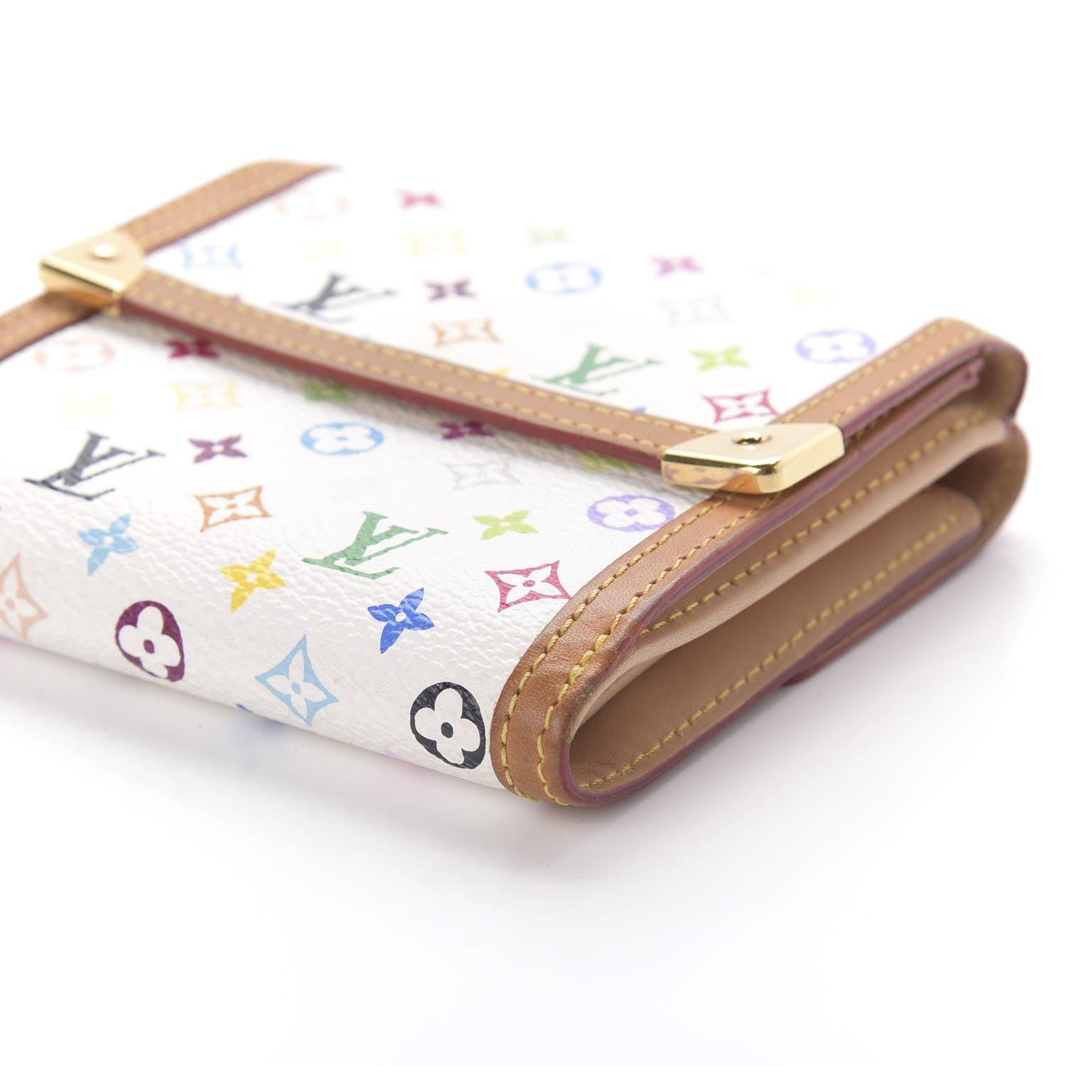 Louis Vuitton Monogram Multicolor Porte-Monnaie Billets Wallet White 7 of 10