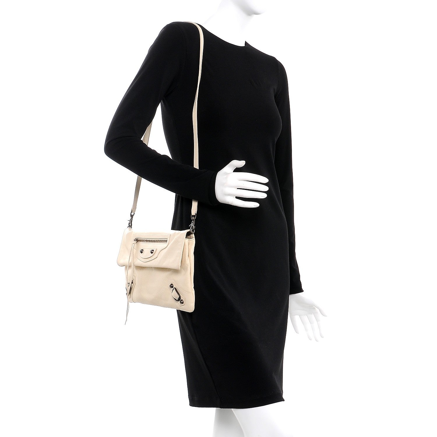 Balenciaga Agneau Classic Hardware Envelope Clutch Blanc Creme 2 of 10