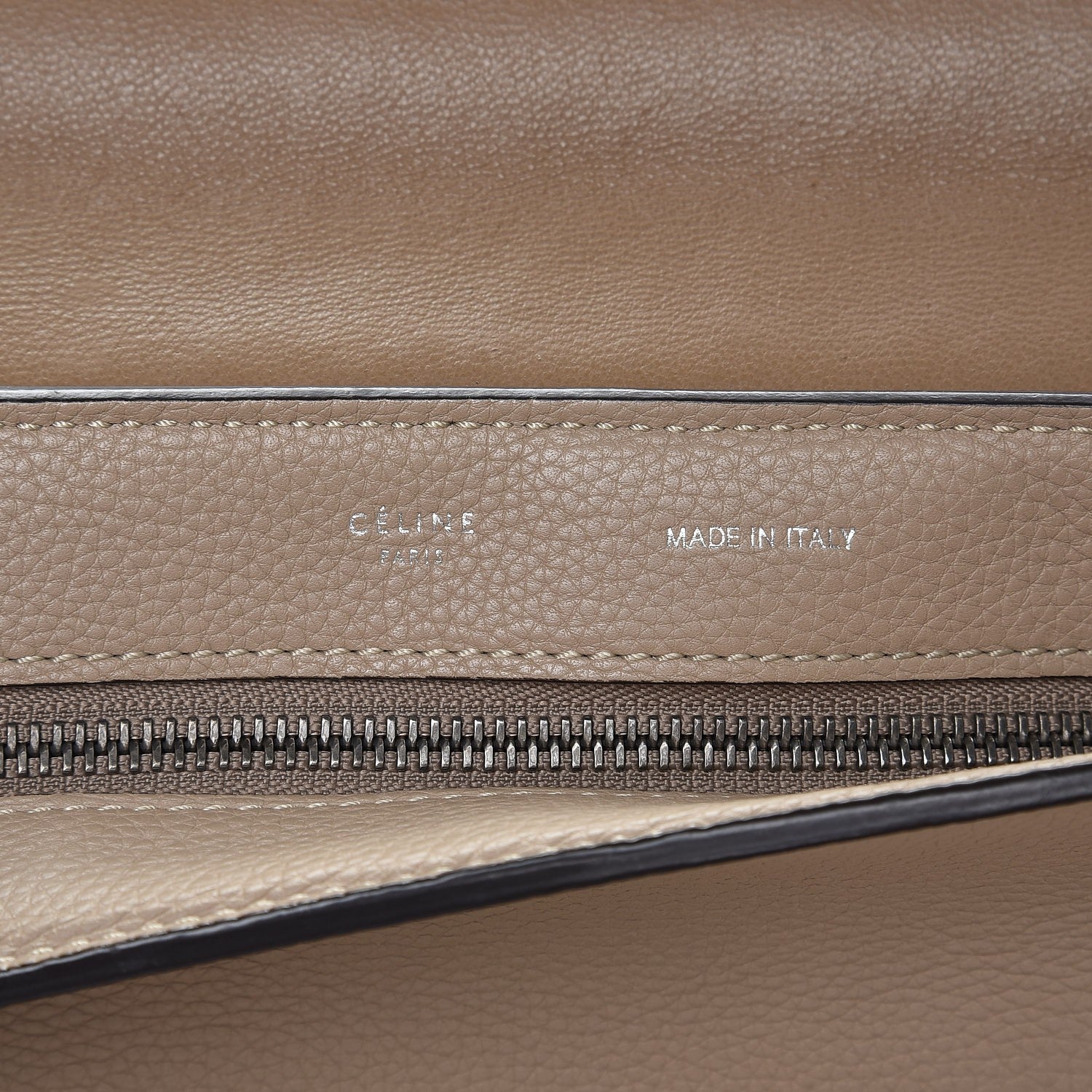 Celine Drummed Calfskin Suede Medium Trapeze Dune 7 of 15