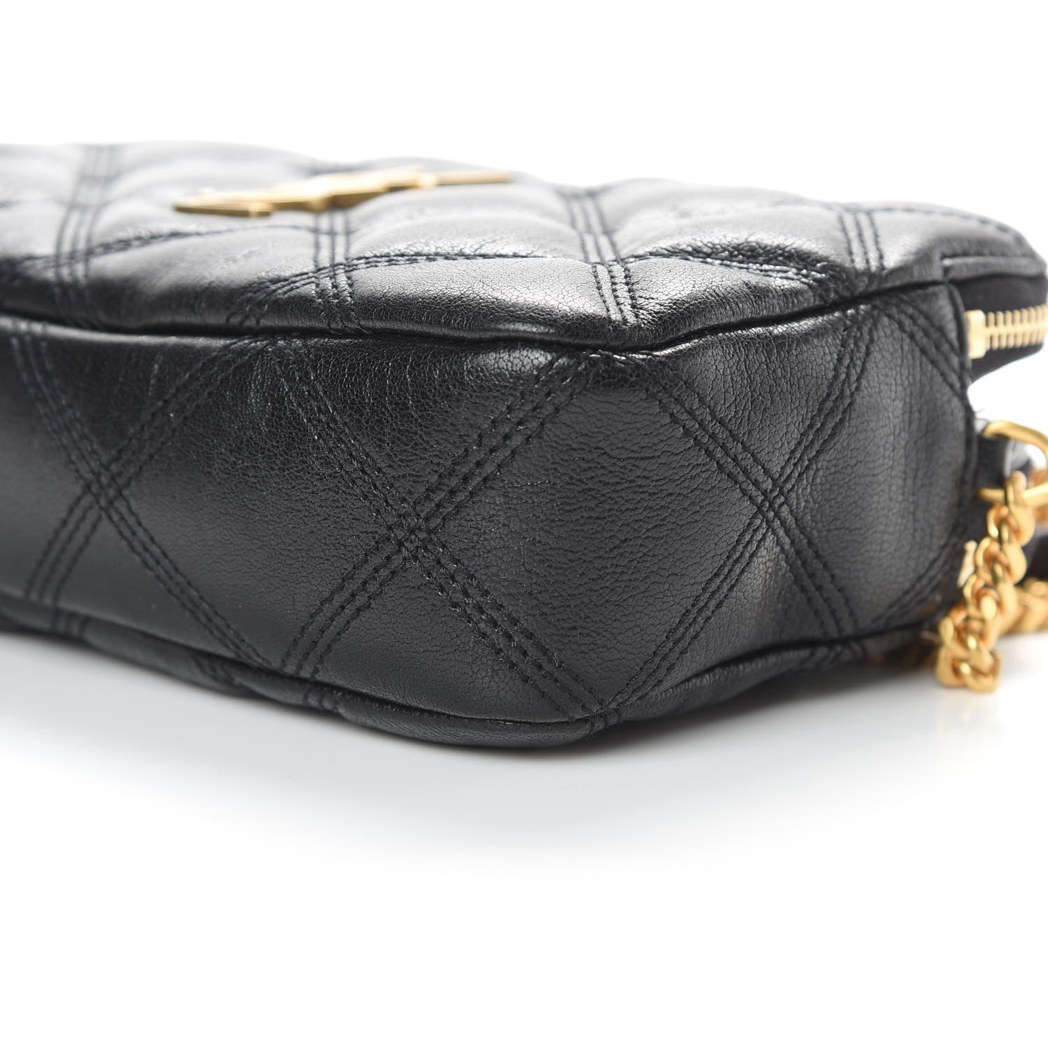 Saint Laurent Grained Lambskin Quilted Mini Becky Double Zip Bag Black 12 of 12