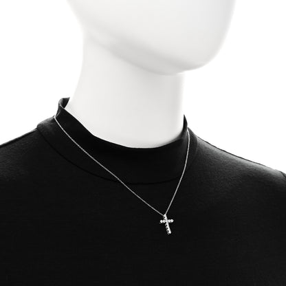 Tiffany Platinum Diamond Small Cross Pendant Necklace 2 of 6
