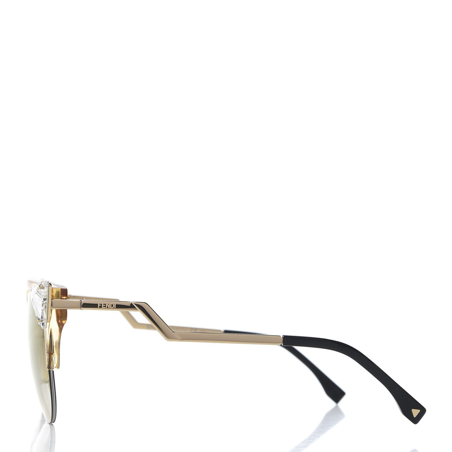Fendi Metal Iridia Cat Eye Sunglasses FF 0041/S Gold 3 of 7