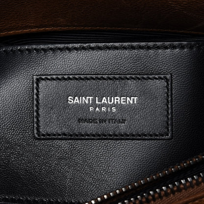 Saint Laurent Calfskin Matelasse Chevron Monogram Large College Bag Cognac 9 of 17