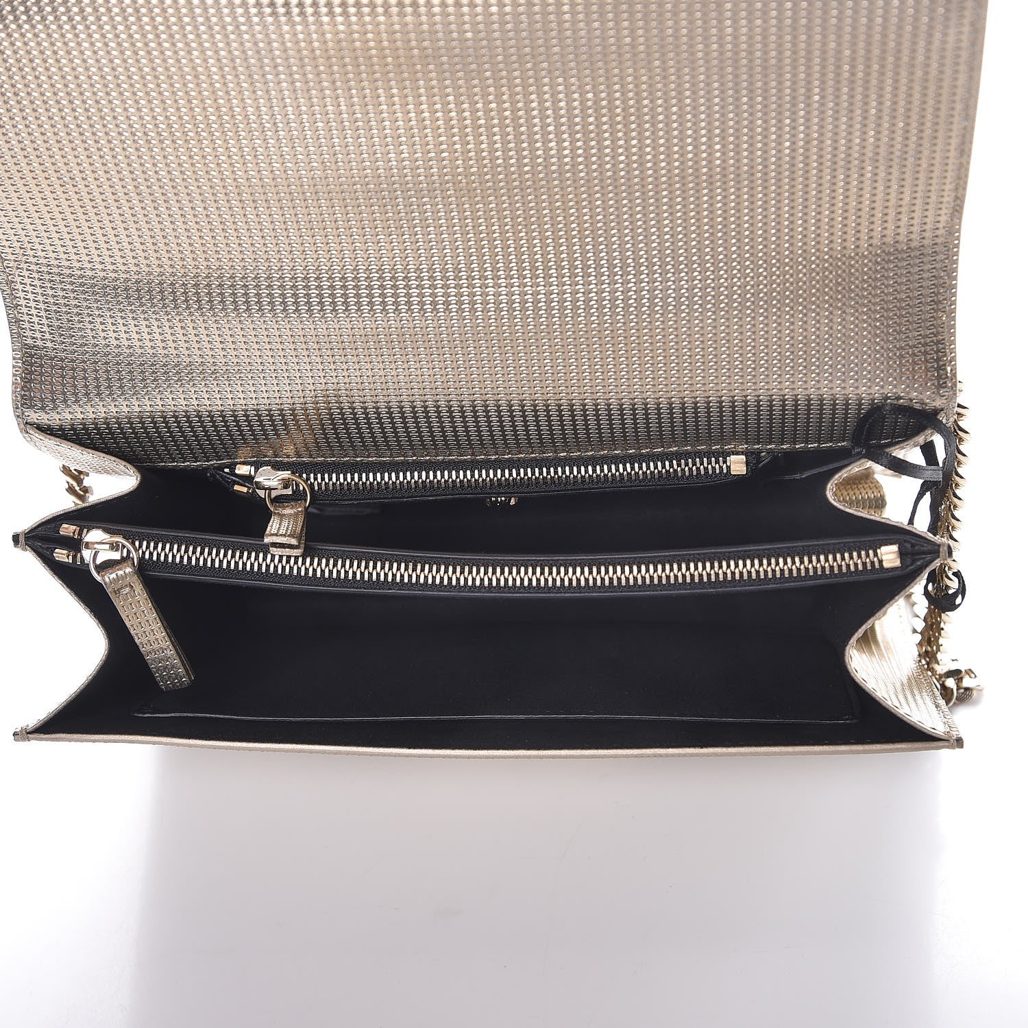 Versace Metallic Diamante Flap Shoulder Bag Gold 5 of 6
