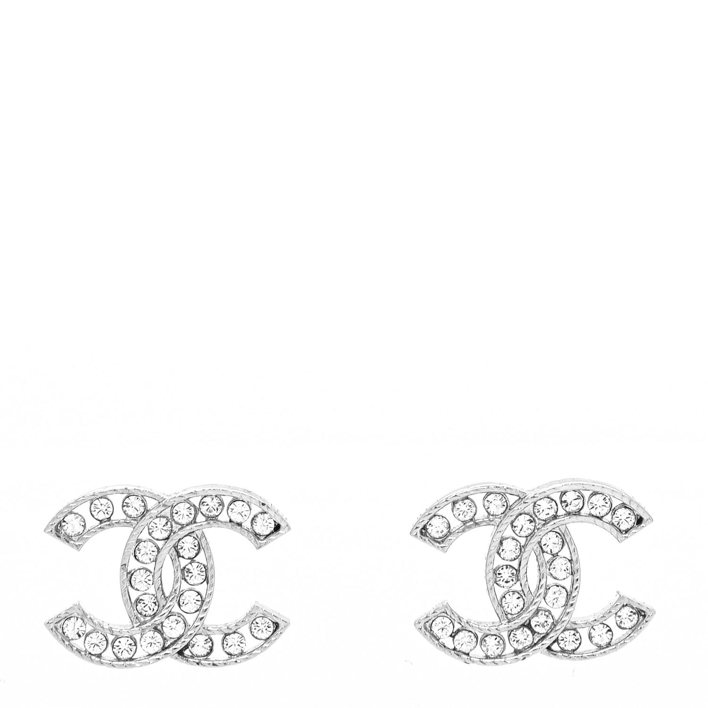 Crystal CC Earrings Silver