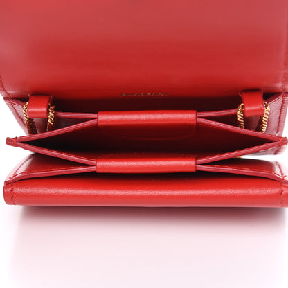Burberry Calfskin Jessie Chain Card Case Bright Red 6 of 8