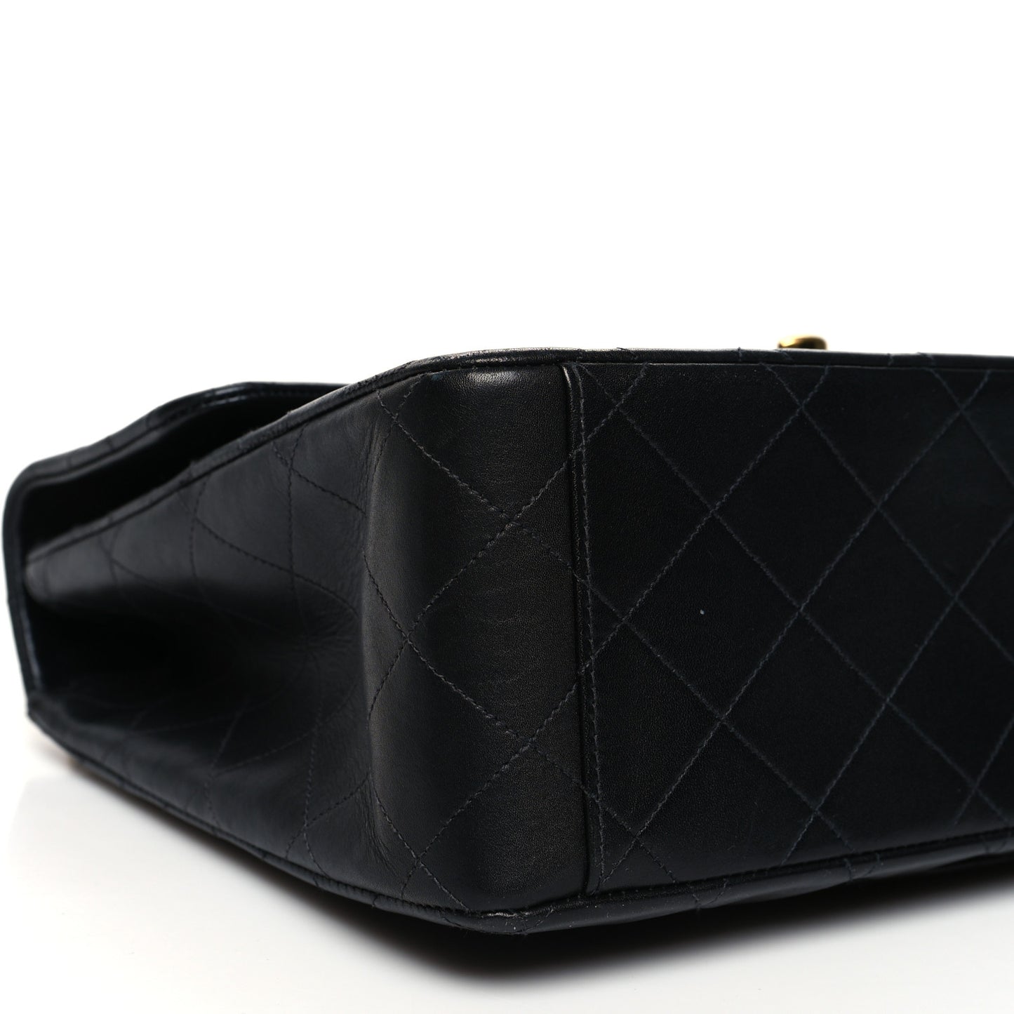 Lambskin Quilted XL Jumbo Single Flap Black