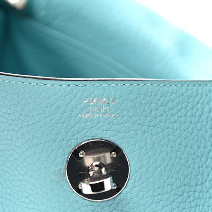 Hermes Taurillon Clemence Lindy 26 Bleu Atoll 6 of 12