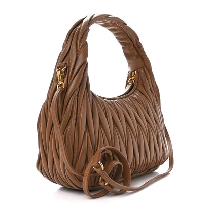 Miu Miu Nappa Matelasse Regular Wander Hobo Caramel 3 of 10