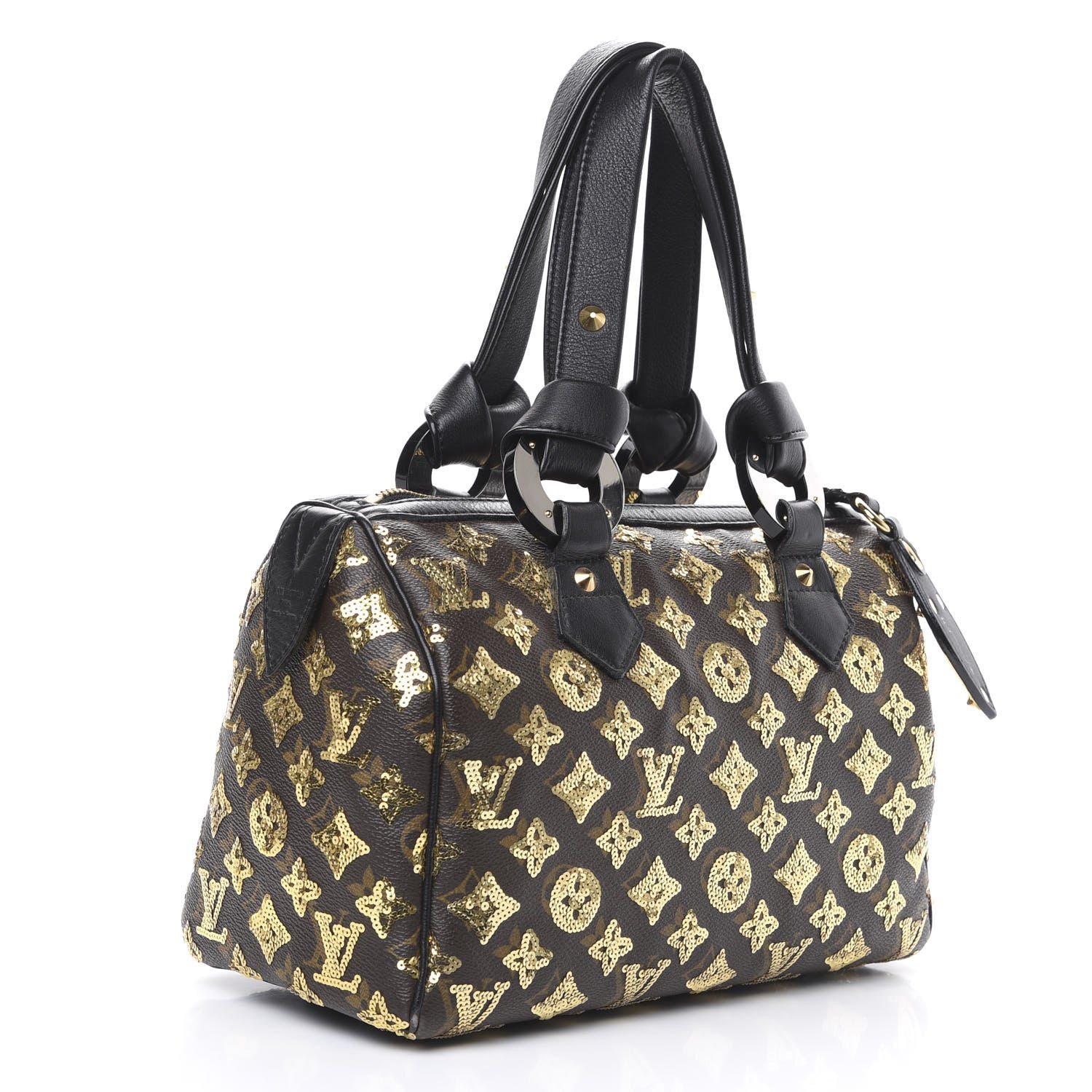 Louis Vuitton Monogram Sequins Eclipse Speedy 28 Gold 3 of 14