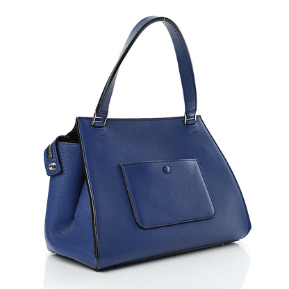 Celine Drummed Calfskin Small Edge Shoulder Bag Indigo 3 of 14