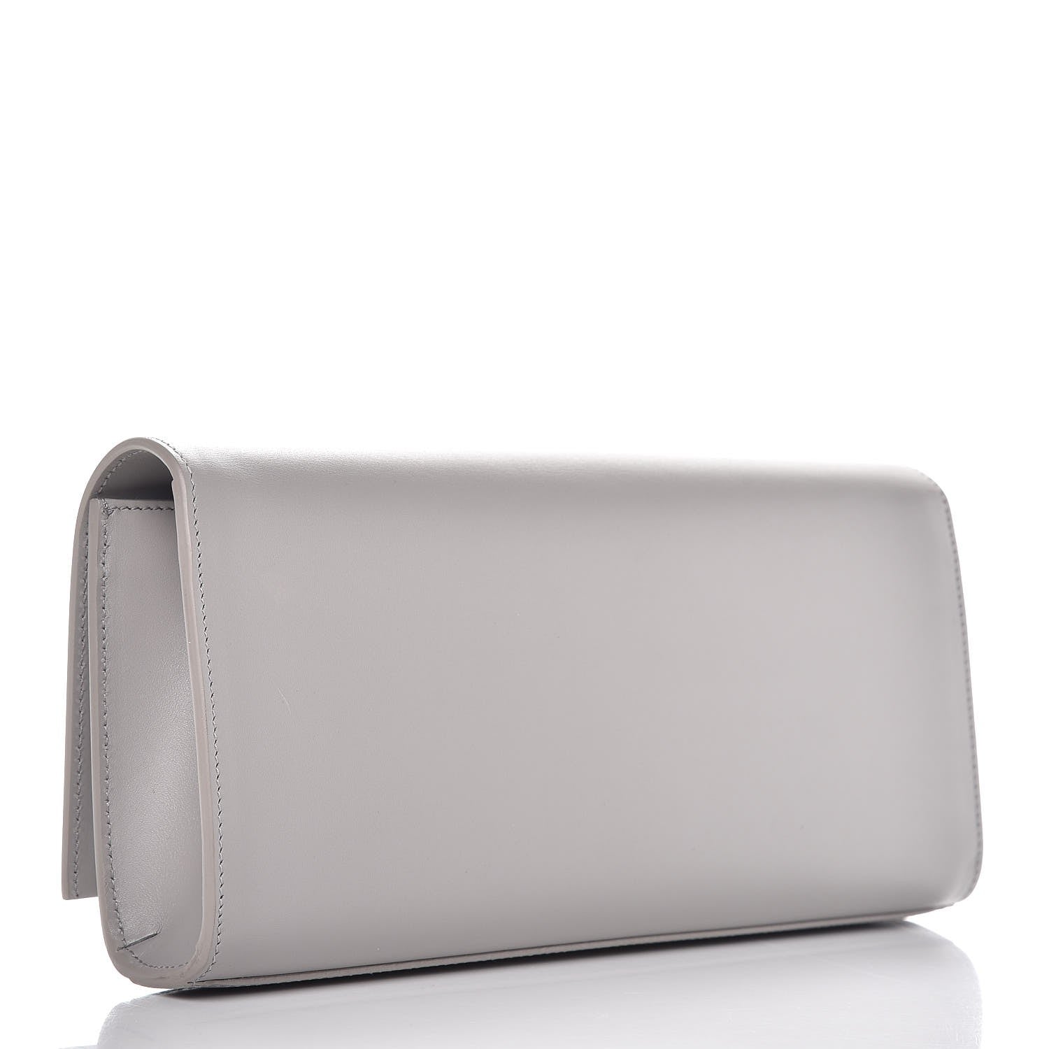 Saint Laurent Calfskin Classic Monogram Tassel Clutch Souris 3 of 7