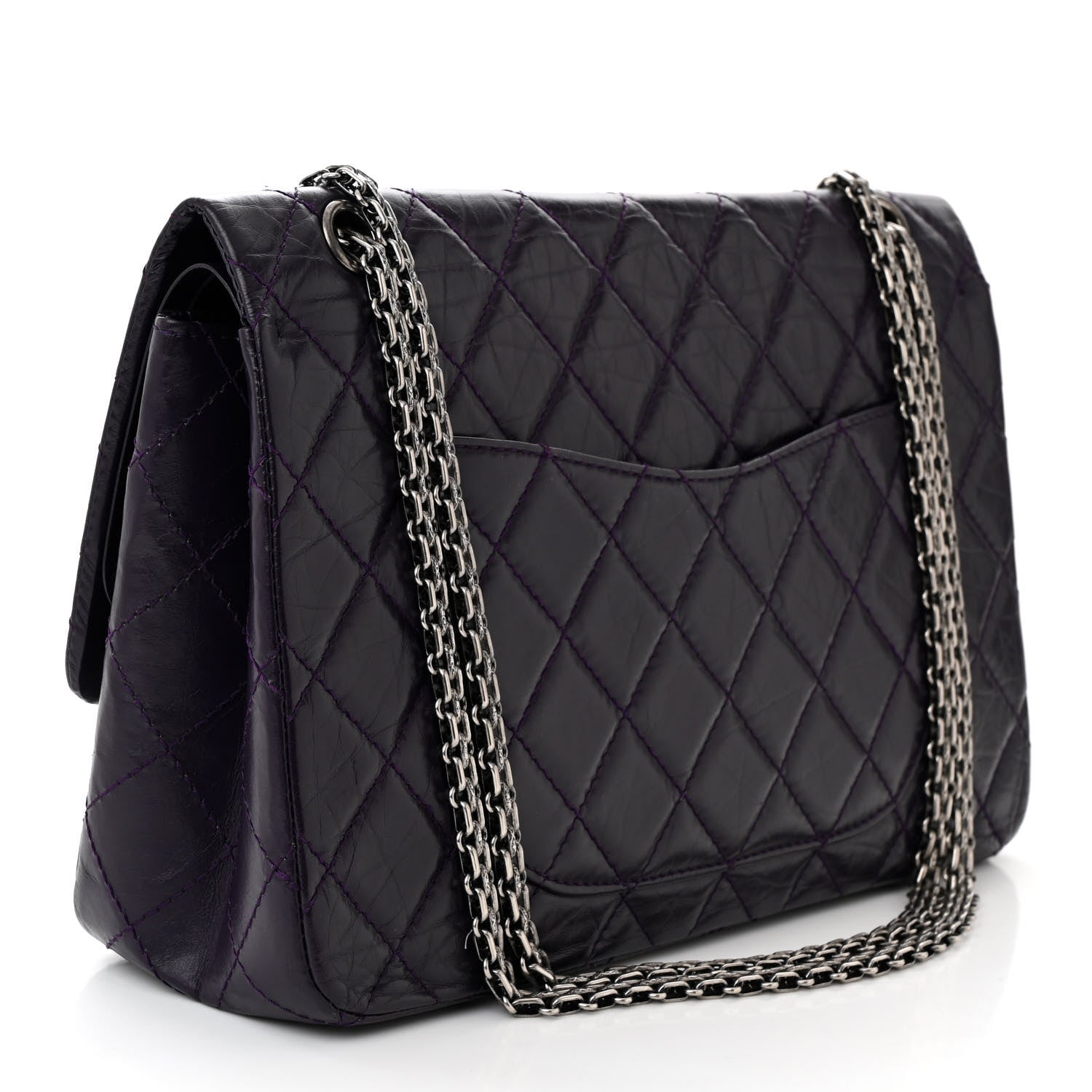 Chanel Aged Calfskin Quilted 2.55 Reissue 227 Flap Dark Purple 3 of 12