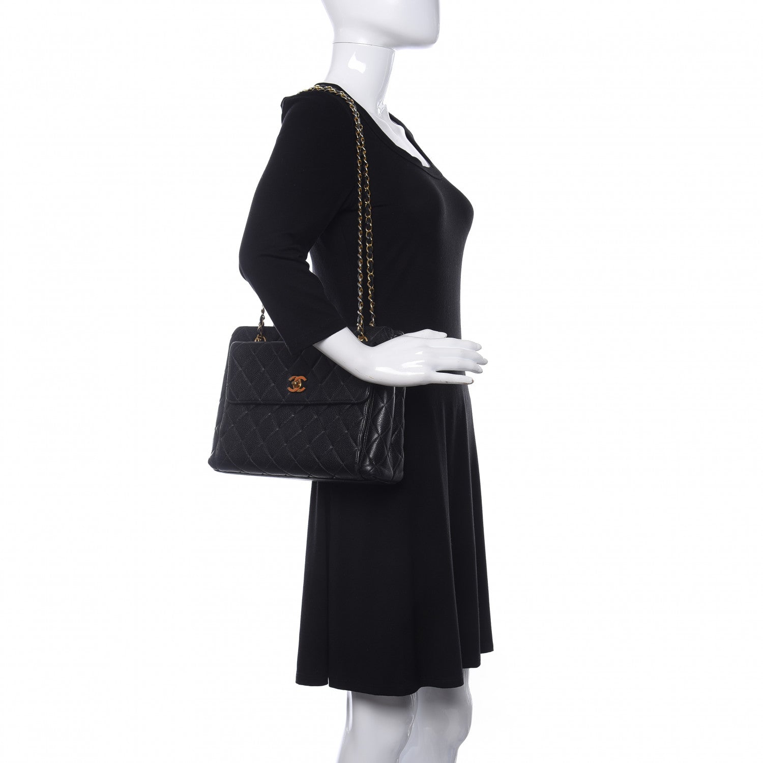 Chanel Caviar Quilted Flap Shoulder Bag Black 2 of 13