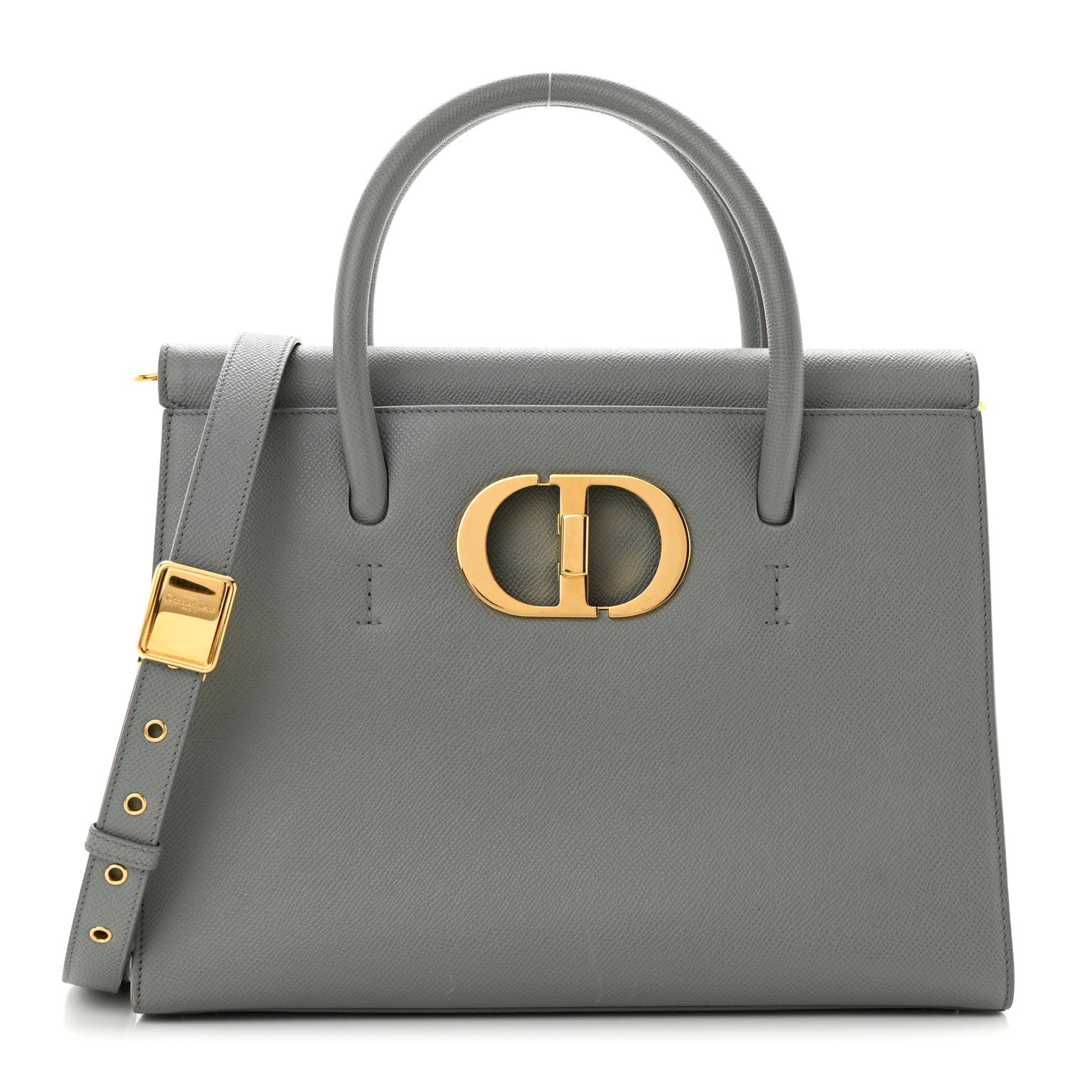 Christian Dior Grained Calfskin Large St. Honore Tote Grey Stone 1 of 13