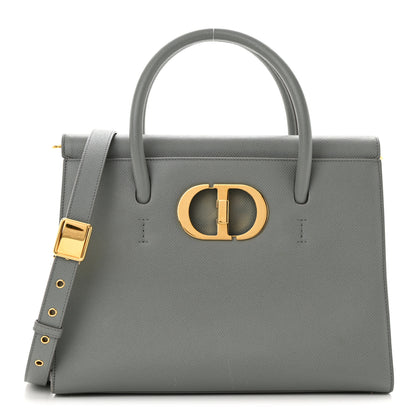 Christian Dior Grained Calfskin Large St. Honore Tote Grey Stone 1 of 13