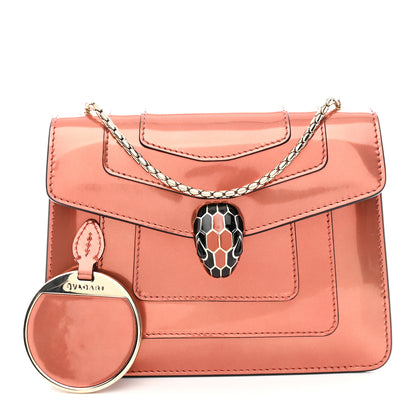 Bulgari Metallic Calfskin Small Serpenti Forever Snake Strap Crossbody Bag Orange 3 of 10