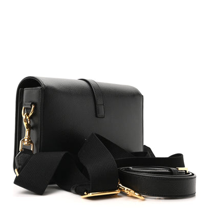 Saint Laurent Textured Calfskin Medium Classic Monogram Universite Bag Black 3 of 9