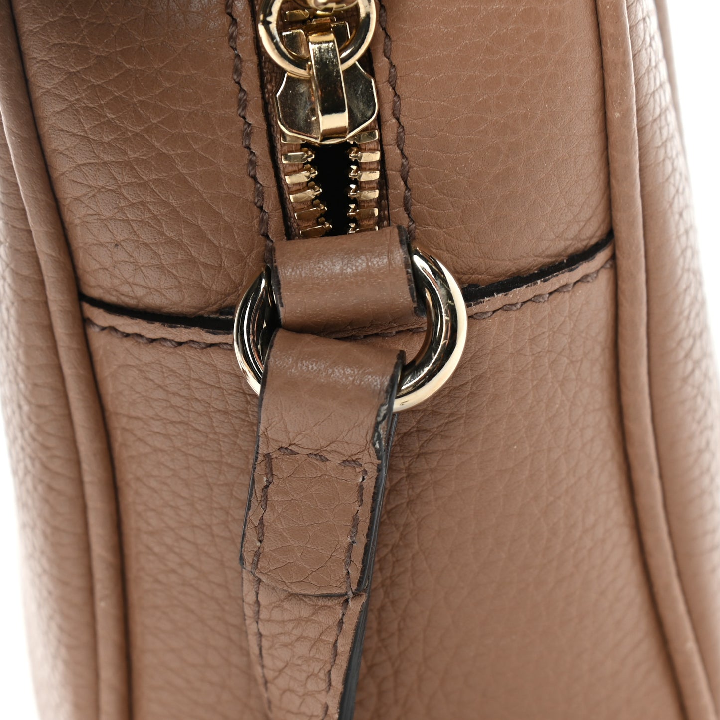 Pebbled Calfskin Small Soho Disco Bag Camelia