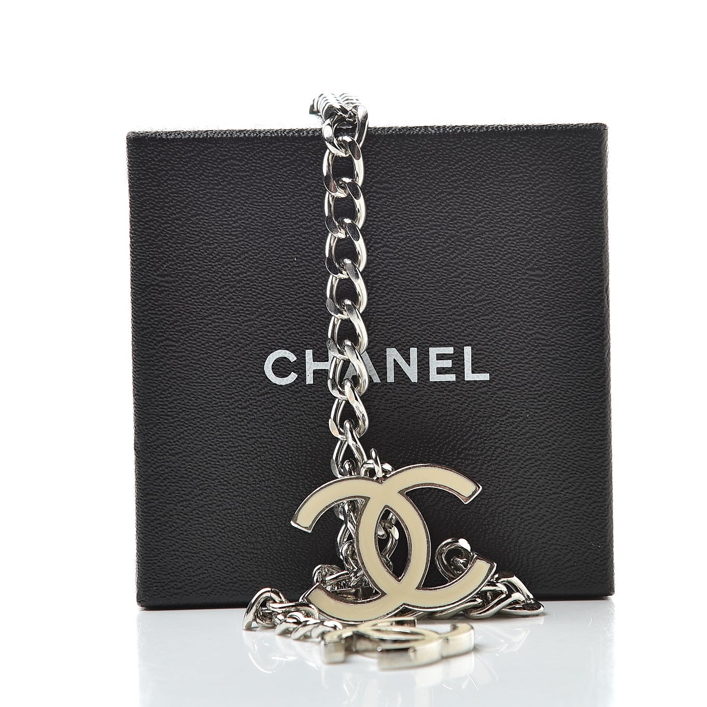 Enamel CC Ceinture Fantai Adjustable Belt Silver White