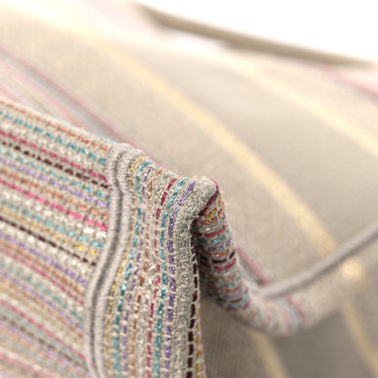 Christian Dior Canvas Embroidered Medium Stripes Book Tote Beige Multicolor 10 of 15