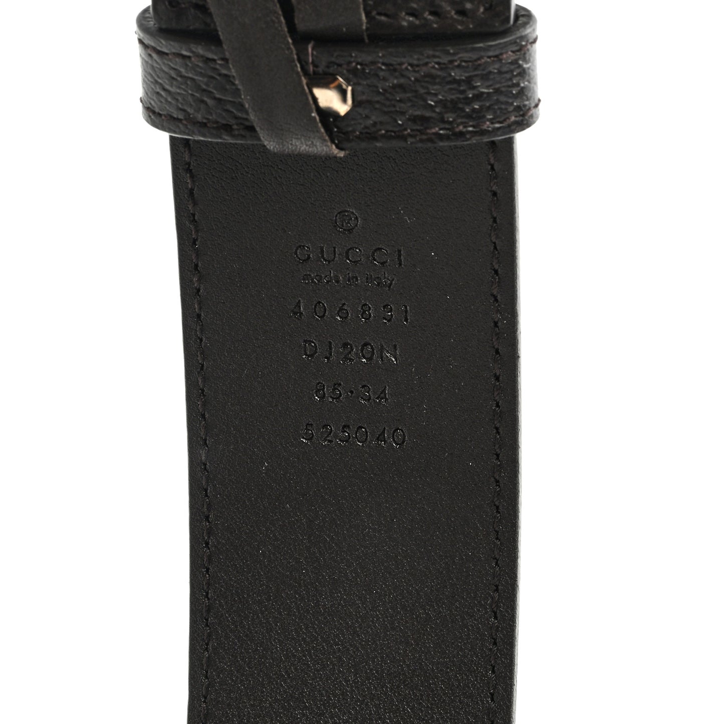 Textured Dollar Calfskin Nickel Double G 40mm Belt 80 32 Dark Cocoa
