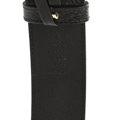 Gucci Textured Dollar Calfskin Nickel Double G 40mm Belt 80 32 Dark Cocoa 3 of 4