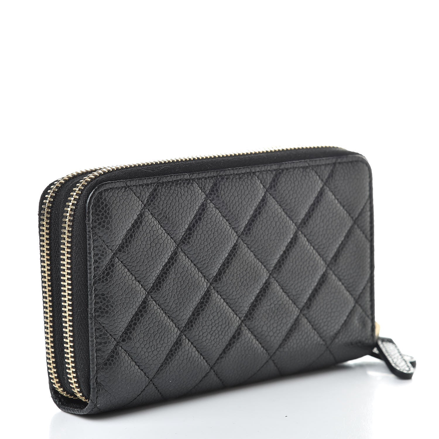 Chanel Caviar Quilted Large Gusset Double Zip Around Wallet Black 3 of 9