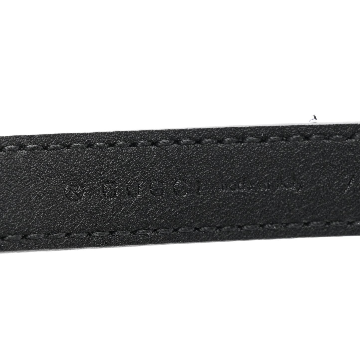 Plutone Calfskin Gucci Buckle 20mm Thin Belt 80 32 Black