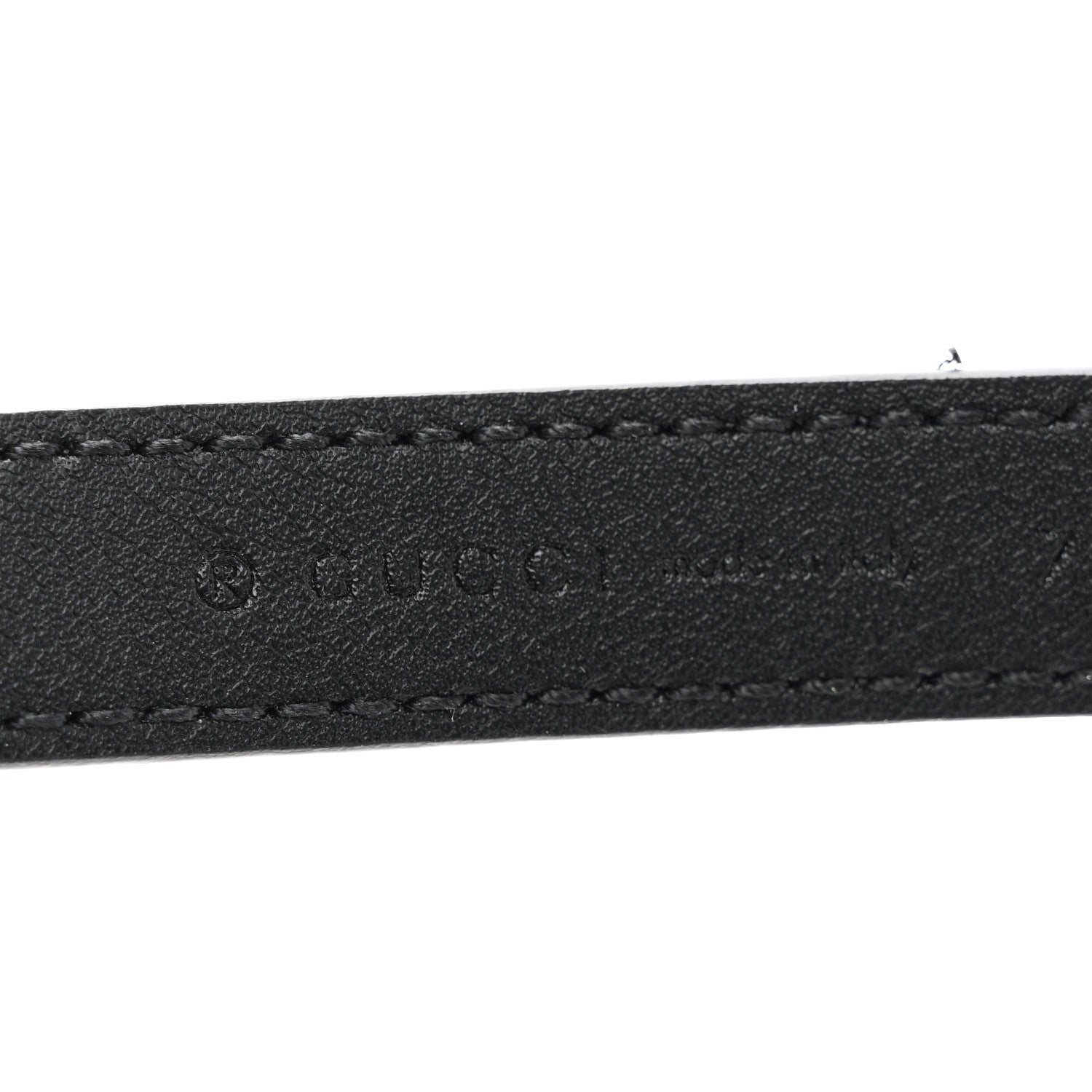 Gucci Plutone Calfskin Gucci Buckle 20mm Thin Belt 80 32 Black 3 of 6