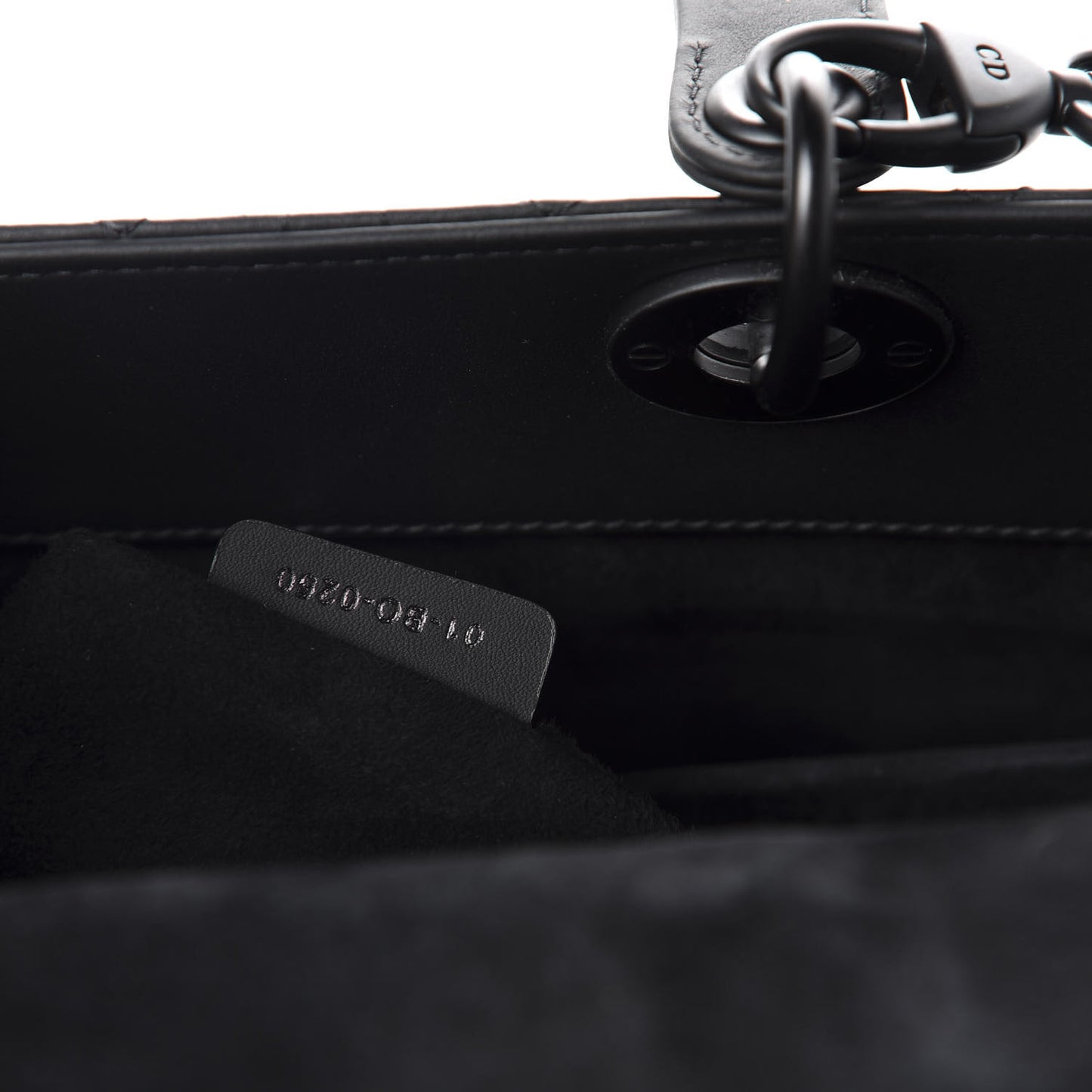 Ultra Matte Calfskin Cannage Large Lady Dior Black