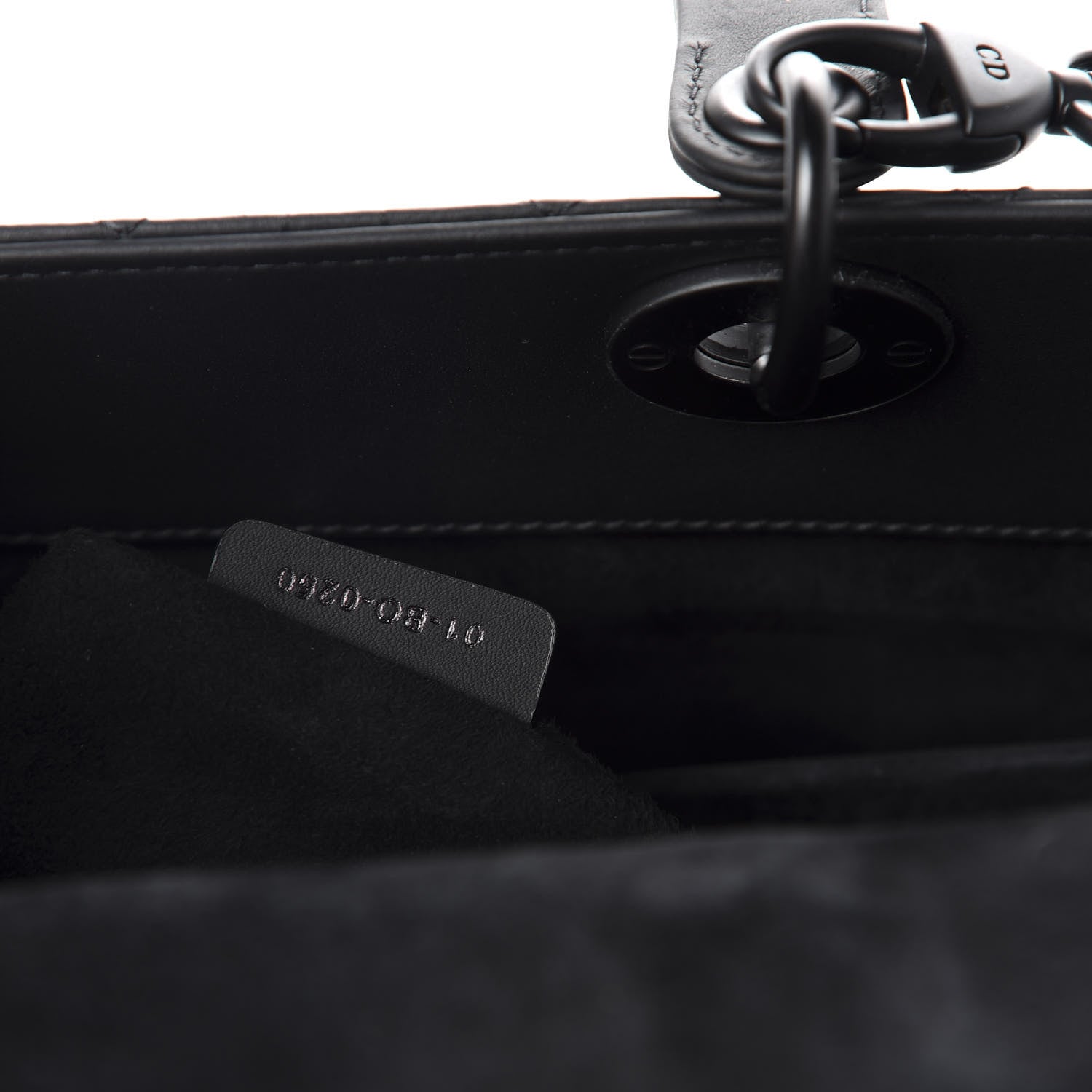 Christian Dior Ultra Matte Calfskin Cannage Large Lady Dior Black 9 of 10