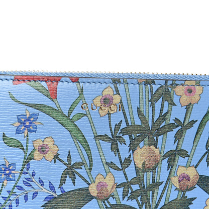 Gucci Calfskin Bamboo New Flora Zip Pouch Azure 8 of 10