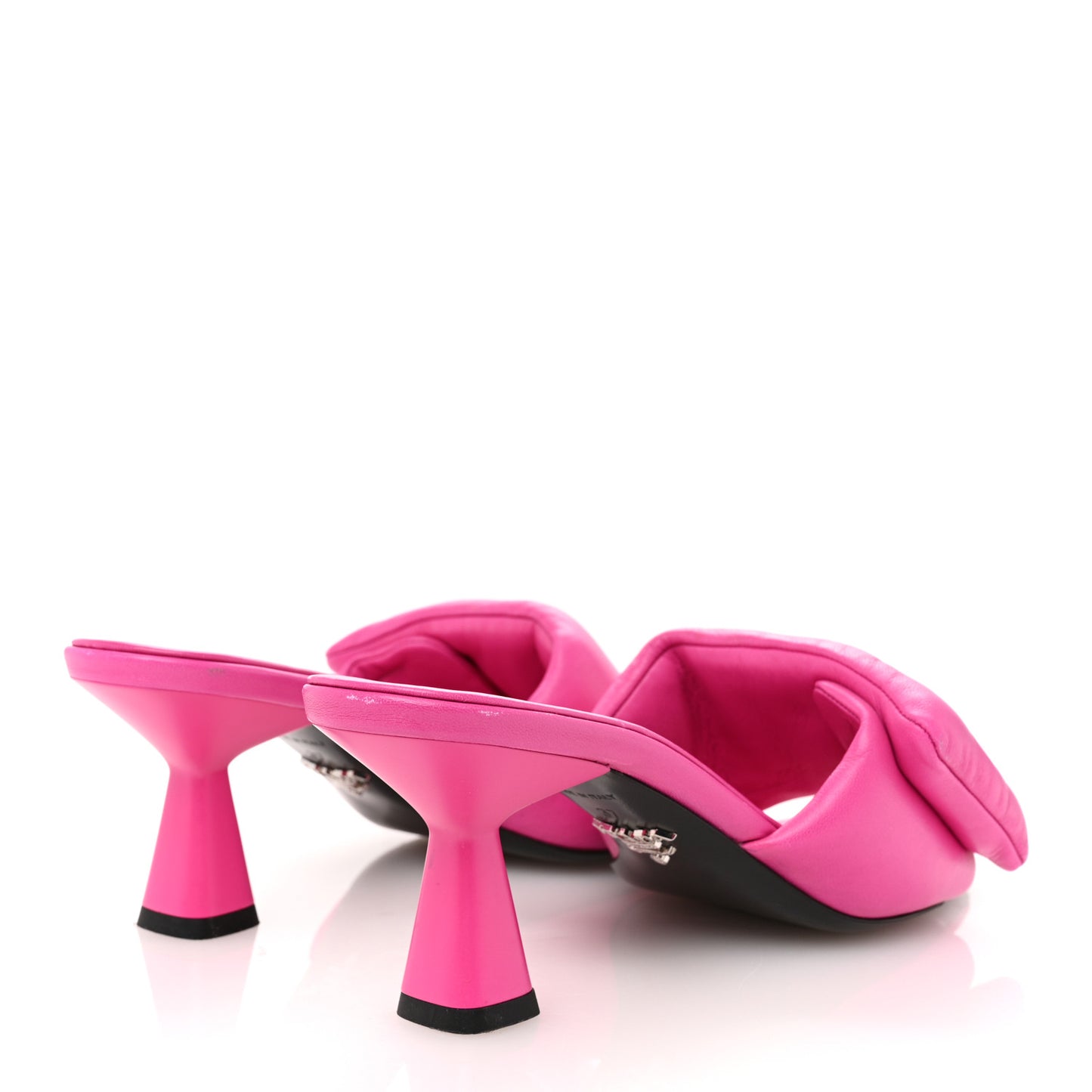 Nappa Soft Padded Metal Triangle Logo 65mm Slide Sandals 37 Begonia Fluo