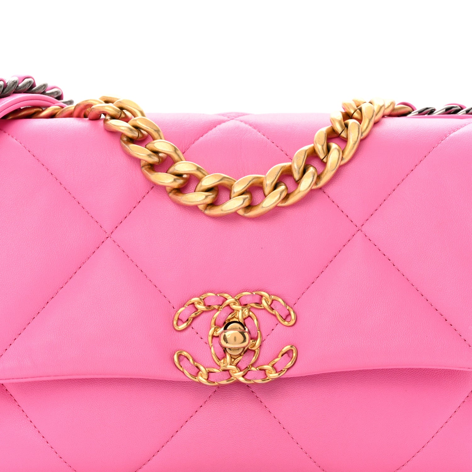 Chanel Lambskin Quilted Medium Chanel 19 Flap Pink 8 of 20
