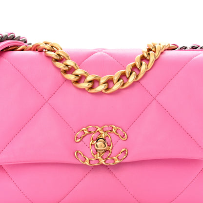 Chanel Lambskin Quilted Medium Chanel 19 Flap Pink 8 of 20