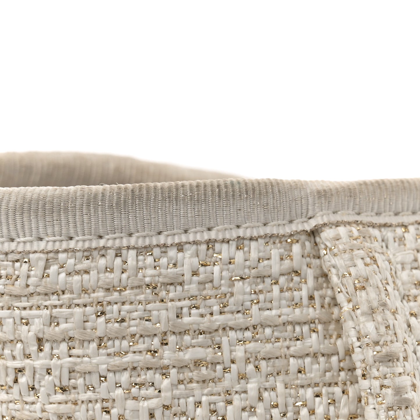 Lurex Boucle Medium Deauville Tote White