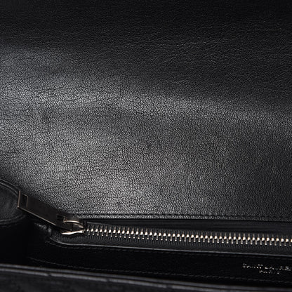 Saint Laurent Sheepskin Matelasse Chevron Monogram Large College Satchel Black 8 of 10