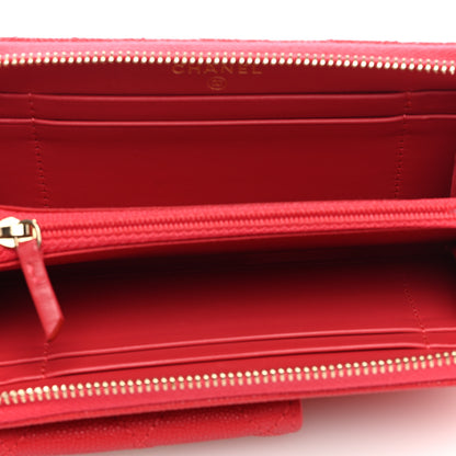 Chanel Caviar Quilted In & Out Zip Around Wallet Red 5 of 7