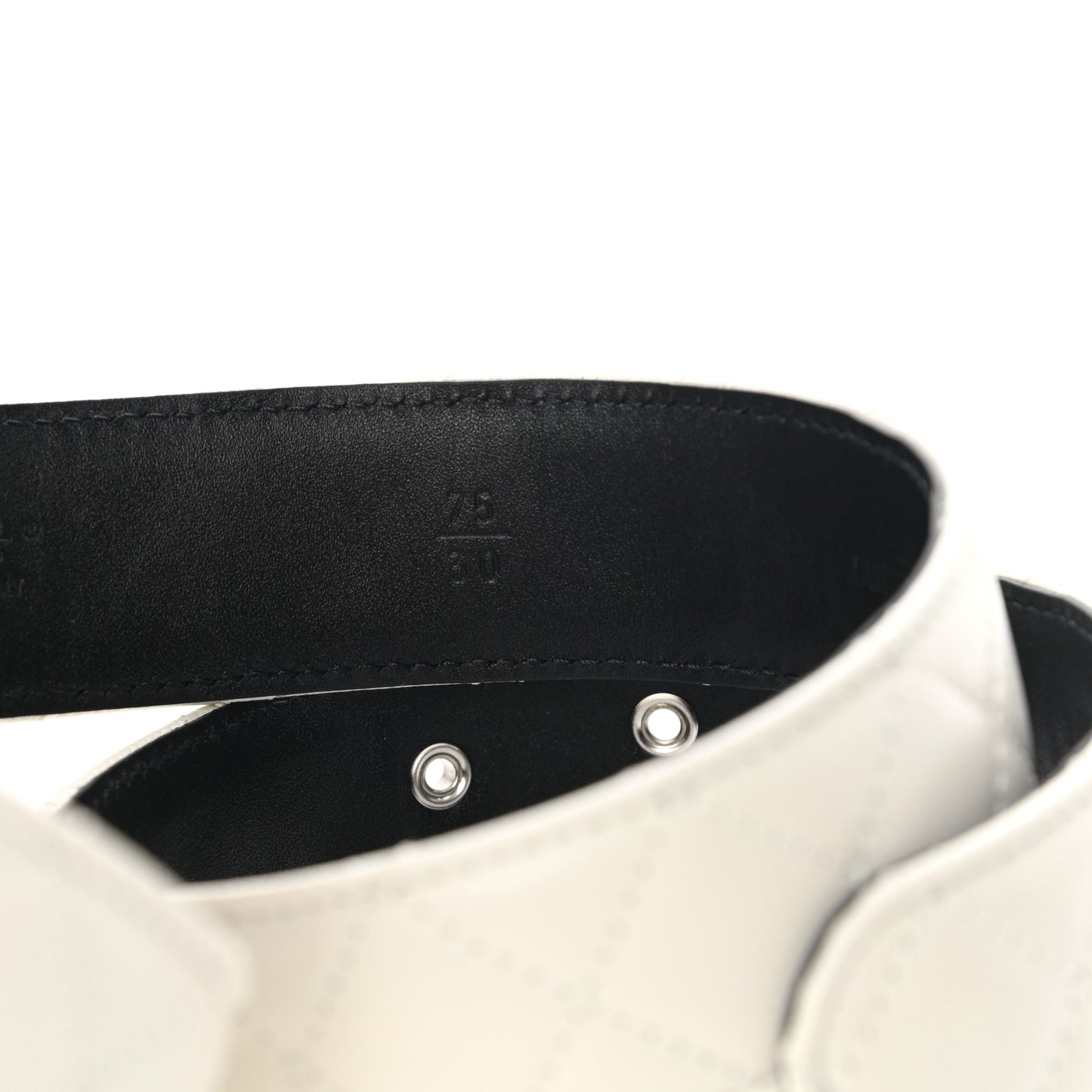 Caviar Quilted CC Chain Belt 75 30 White